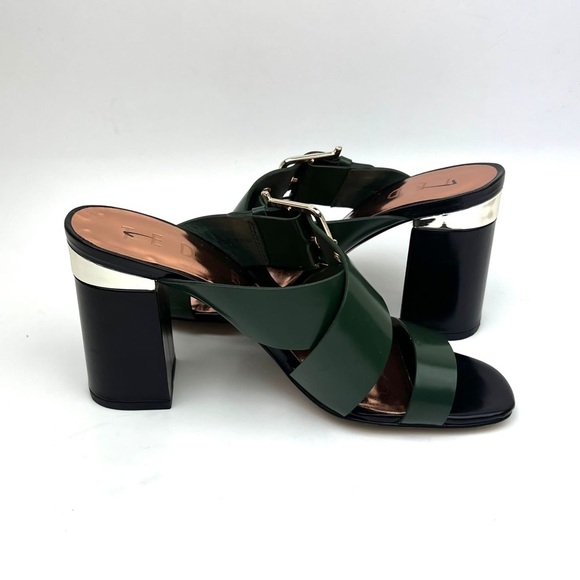 Ted Baker Buckle Detail Block Heel Slide Sandal sz 7.5 - Picture 6 of 12